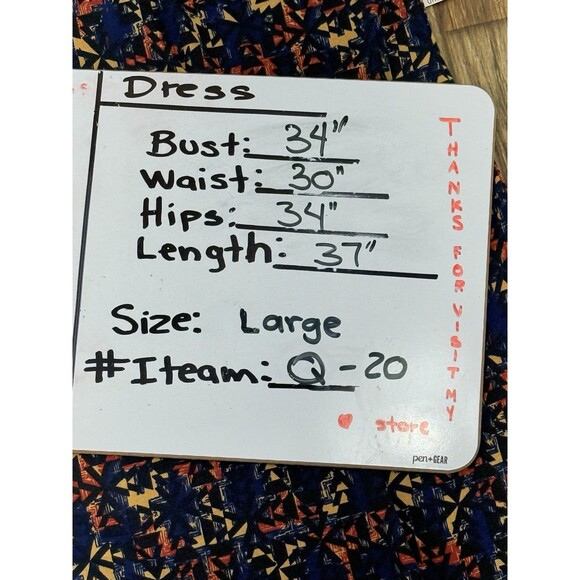 LuLaRoe Julia Dress Large Color Multicolor Stretch Knee Length Comfy - Picture 5 of 13